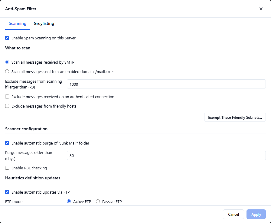 Bayesian spam filtering in MailSite 11